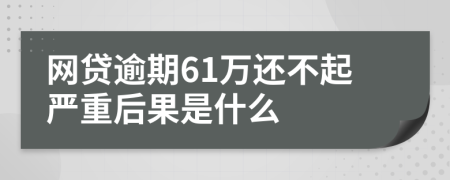 网贷逾期61万还不起严重后果是什么