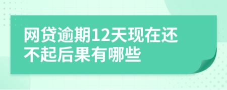 网贷逾期12天现在还不起后果有哪些