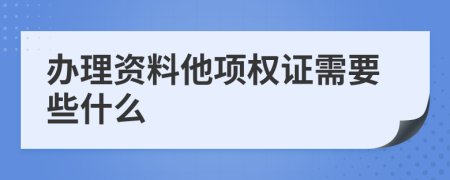 办理资料他项权证需要些什么