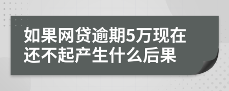 如果网贷逾期5万现在还不起产生什么后果