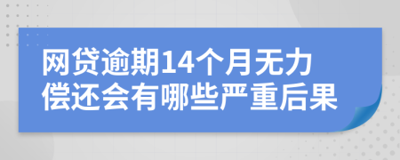 网贷逾期14个月无力偿还会有哪些严重后果