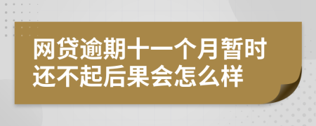 网贷逾期十一个月暂时还不起后果会怎么样