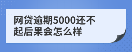 网贷逾期5000还不起后果会怎么样