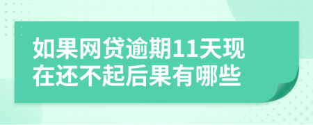 如果网贷逾期11天现在还不起后果有哪些