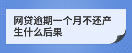 网贷逾期一个月不还产生什么后果