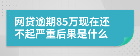 网贷逾期85万现在还不起严重后果是什么