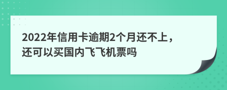 2022年信用卡逾期2个月还不上，还可以买国内飞飞机票吗