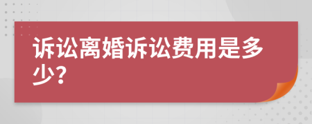 诉讼离婚诉讼费用是多少？