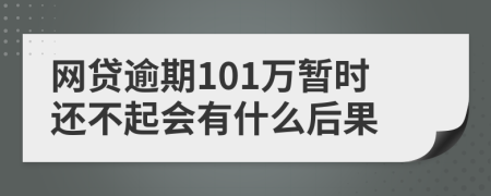 网贷逾期101万暂时还不起会有什么后果