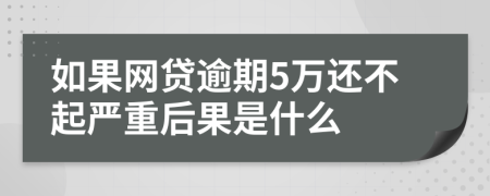 如果网贷逾期5万还不起严重后果是什么