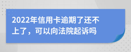 2022年信用卡逾期了还不上了，可以向法院起诉吗