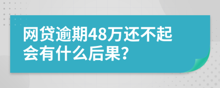 网贷逾期48万还不起会有什么后果？