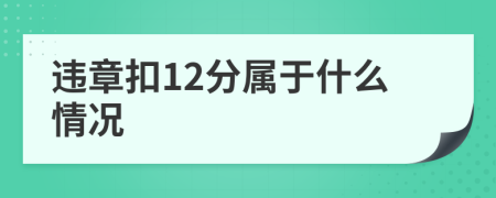 违章扣12分属于什么情况