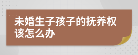 未婚生子孩子的抚养权该怎么办