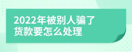 2022年被别人骗了货款要怎么处理