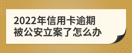 2022年信用卡逾期被公安立案了怎么办