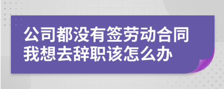 公司都没有签劳动合同我想去辞职该怎么办