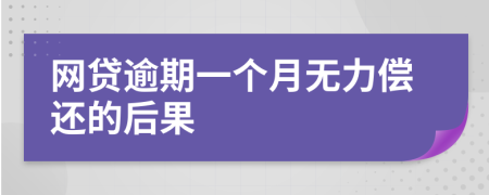 网贷逾期一个月无力偿还的后果