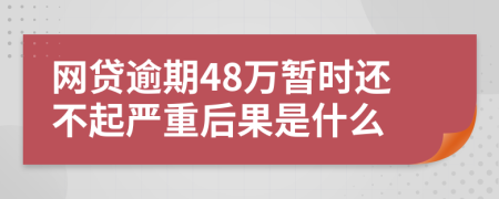 网贷逾期48万暂时还不起严重后果是什么