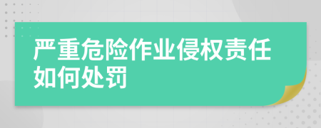 严重危险作业侵权责任如何处罚