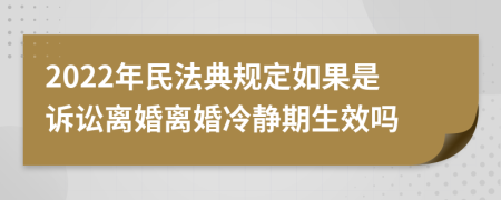 2022年民法典规定如果是诉讼离婚离婚冷静期生效吗