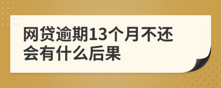 网贷逾期13个月不还会有什么后果