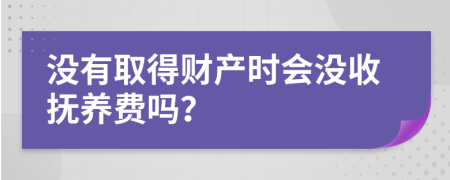 没有取得财产时会没收抚养费吗？