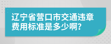 辽宁省营口市交通违章费用标准是多少啊？