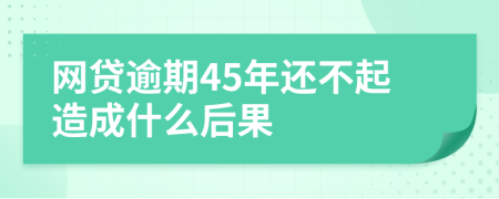 网贷逾期45年还不起造成什么后果