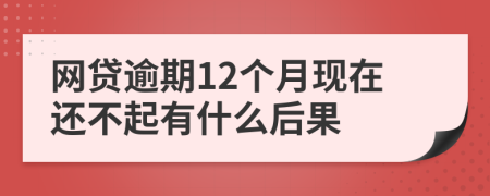 网贷逾期12个月现在还不起有什么后果