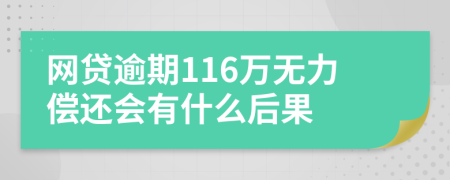 网贷逾期116万无力偿还会有什么后果