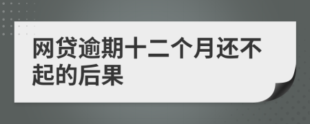 网贷逾期十二个月还不起的后果