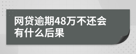 网贷逾期48万不还会有什么后果