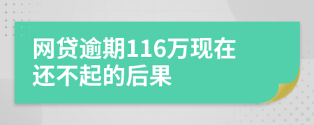 网贷逾期116万现在还不起的后果