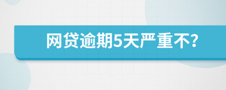 网贷逾期5天严重不？