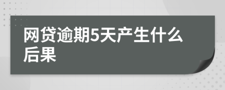 网贷逾期5天产生什么后果