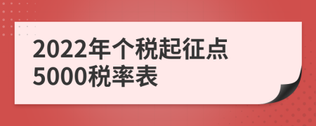 2022年个税起征点5000税率表