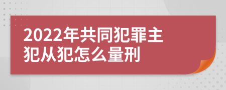 2022年共同犯罪主犯从犯怎么量刑