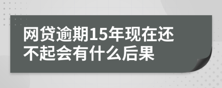 网贷逾期15年现在还不起会有什么后果