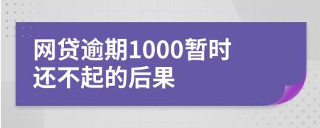 网贷逾期1000暂时还不起的后果