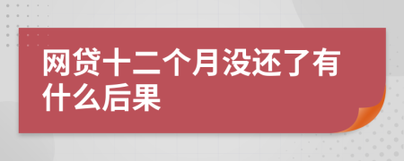 网贷十二个月没还了有什么后果