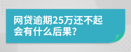网贷逾期25万还不起会有什么后果？