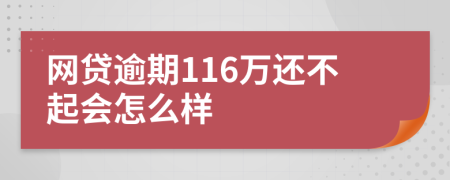 网贷逾期116万还不起会怎么样