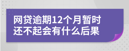 网贷逾期12个月暂时还不起会有什么后果