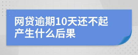 网贷逾期10天还不起产生什么后果