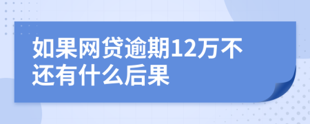 如果网贷逾期12万不还有什么后果