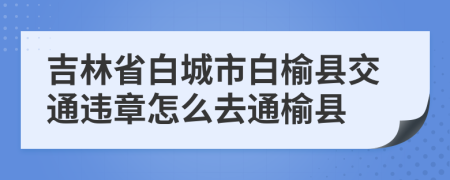 吉林省白城市白榆县交通违章怎么去通榆县