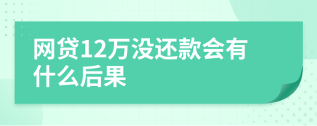 网贷12万没还款会有什么后果