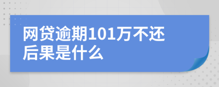 网贷逾期101万不还后果是什么