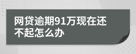 网贷逾期91万现在还不起怎么办